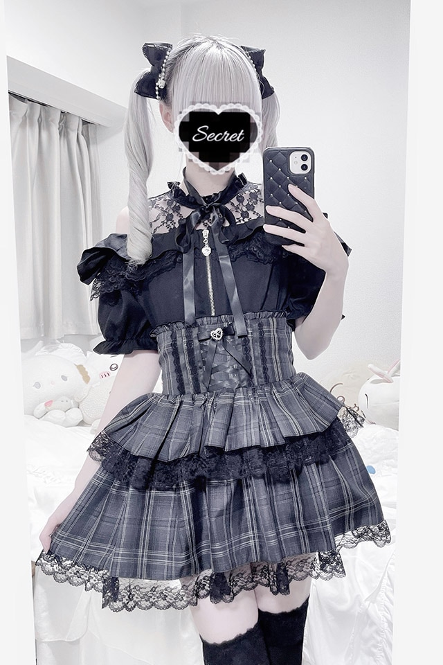 【MA*RS】 ビスチェ風♥黒♥キャミソール♥メデューサ柄 地雷系・量産型のファッション通販サイトMARS（マーズ