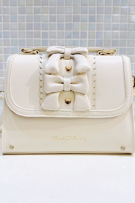【Princess Melody】ダブルりぼんミニショルダーバッグ - ホワイト size-F