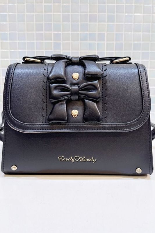 【Princess Melody】ダブルりぼんミニショルダーバッグ - ブラック size-F