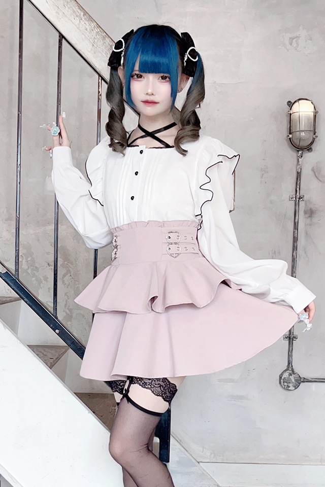 MA*RS】ハートバックル二段フリルスカパン - ピンク size-F | 地雷系