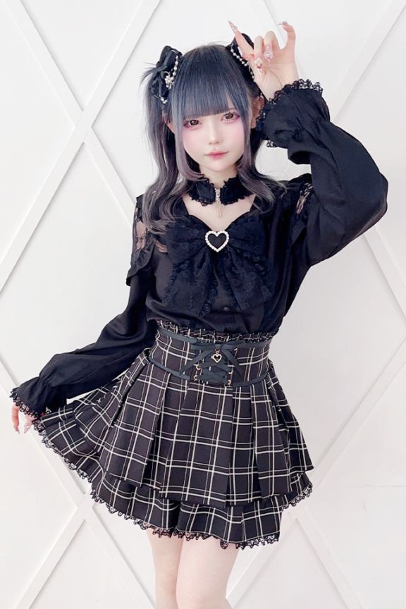 MA＊RS キラキラガーターリボンパンツ付きプリーツスカート 1_000000006628.jpg
