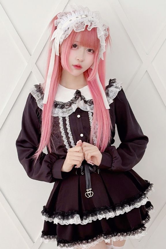 MA*RS】胸開き配色ダブルレースブラウス - ブラック size-F | 地雷系 MA*RS】胸開き配色ダブルレースブラウス - ブラック size-F | 地雷系