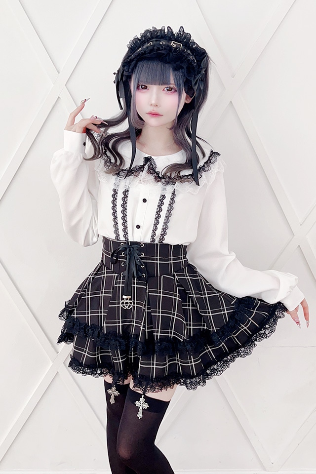 MA*RS】レースアップ2段フリルスカパン - BLK/BLK size-F | 地雷系