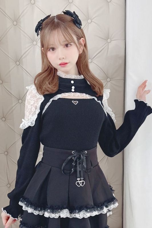 ��MA*RS�۶��������졼���ƥ쥳�ȥåץ� - BLK/�ۥ磻�� size-F