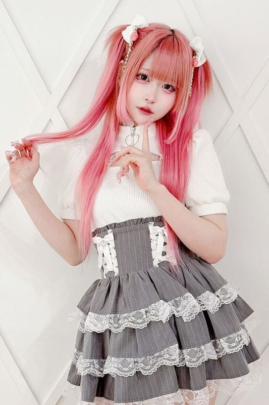 MA＊RSマーズmars ma*rsレースおりぼんトップス ピンクロ MA*RS】肩レースレースアップリボンブラウス - ピンク size-F | 地雷系