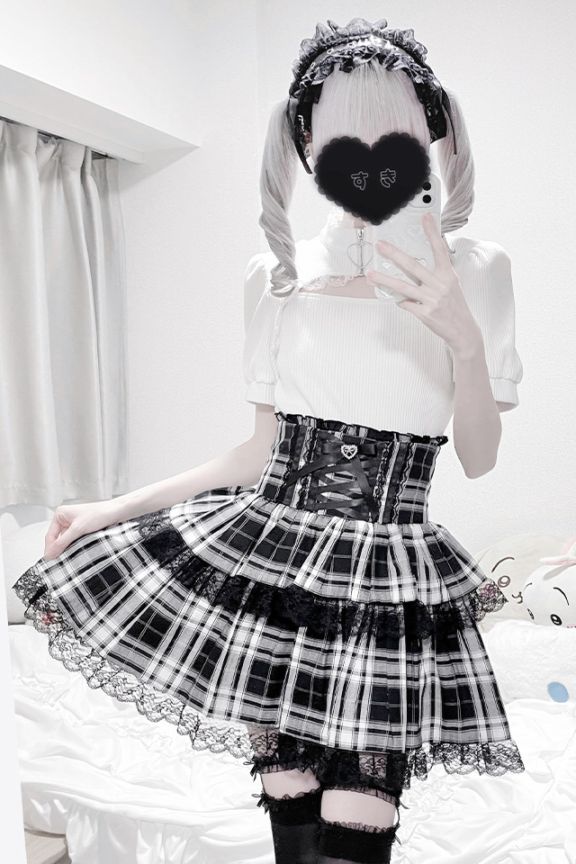 MA*RS】ハイウエストスピンドルボリュームスカパン - BLK/BLK size-F