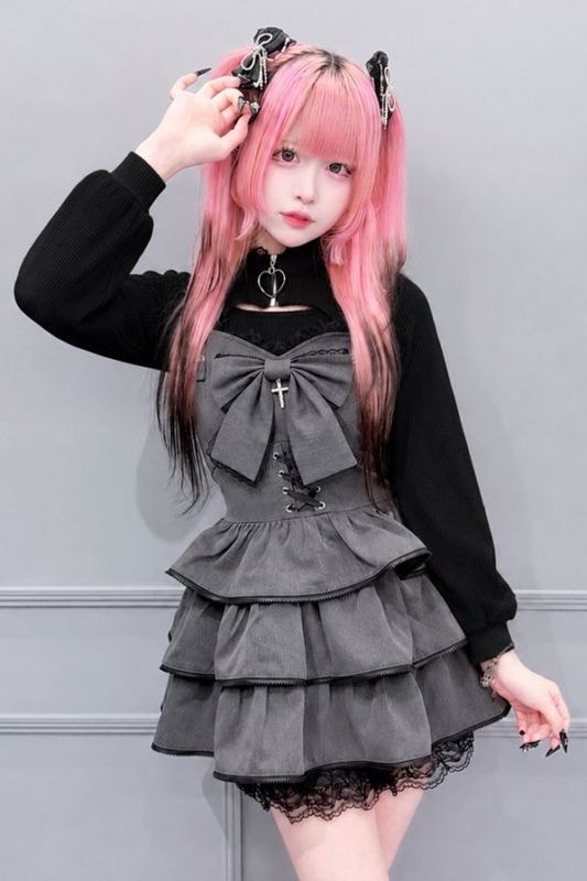 MA＊RS キャミソール MA*RS】【2点SET】ZIPフリルキャミワンピース - グレー size-F | 地雷