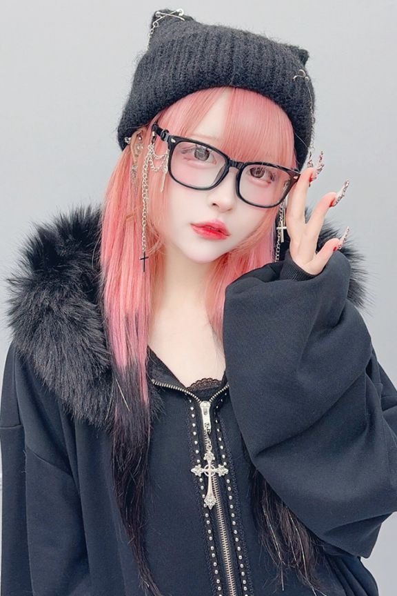 MA*RS】チェーンクロス付きメガネ - ブラック size-F | 地雷系・量産型