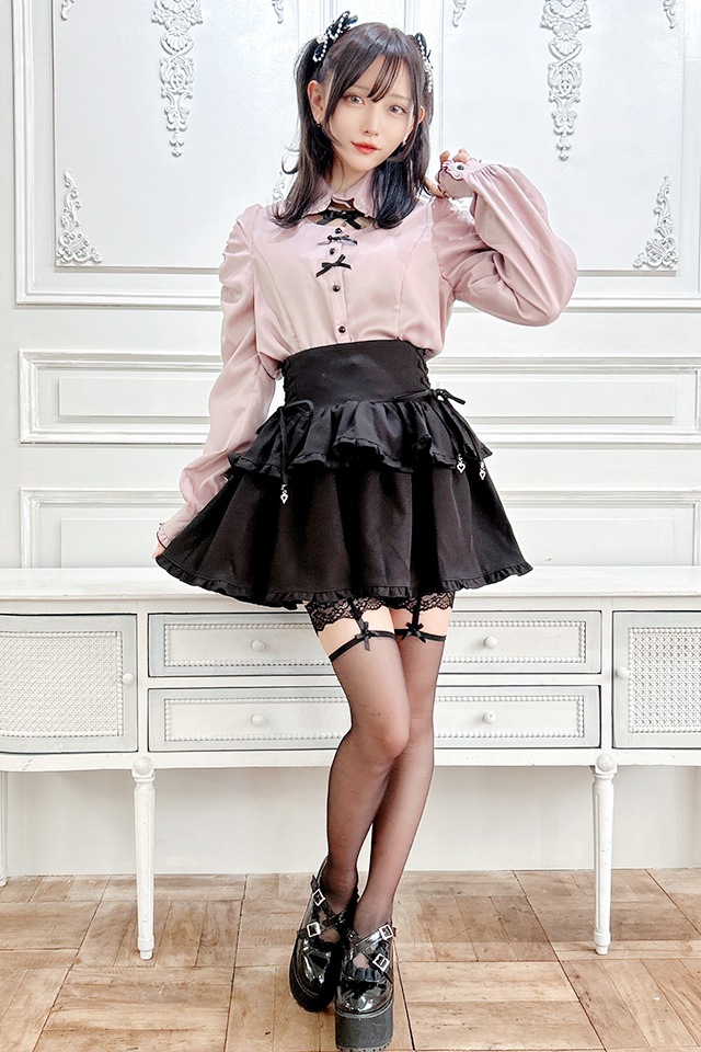 MA*RS】デコルテ開きメローフリル襟ブラウス - ピンク size-F | 地雷系