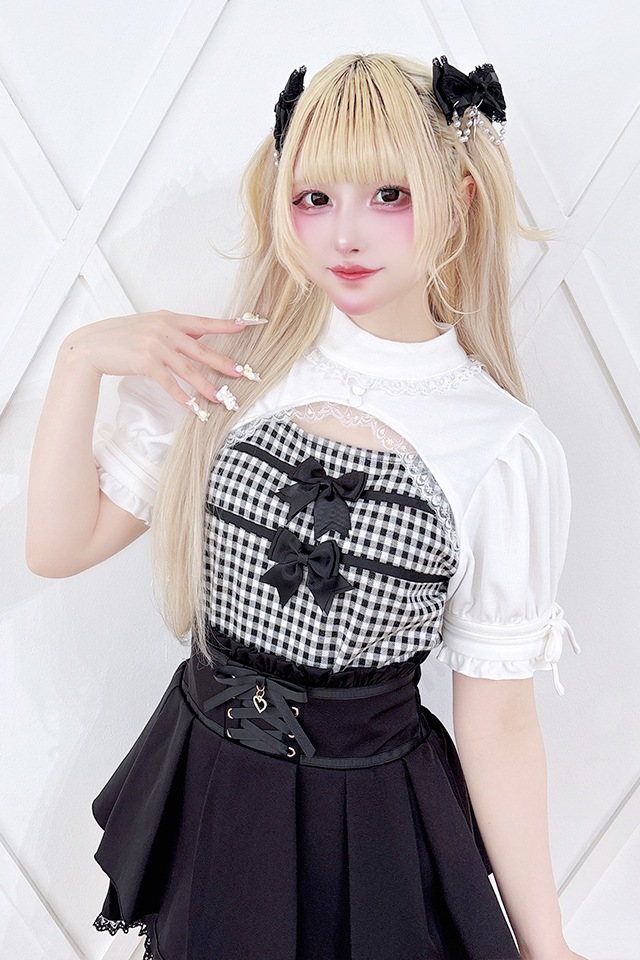 MA*RS おりぼんトップス MA*RS】フリルリボンテレコトップス - BLK/BLK size-F | 地雷系・量産