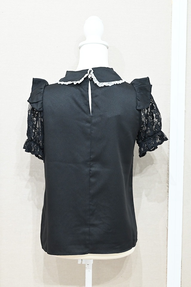 ❤︎MARS リボン　見せブラ　チューブトップ　黒❤︎ MA*RS】肩フリルちびリボンレーストップス - ブラック size-F