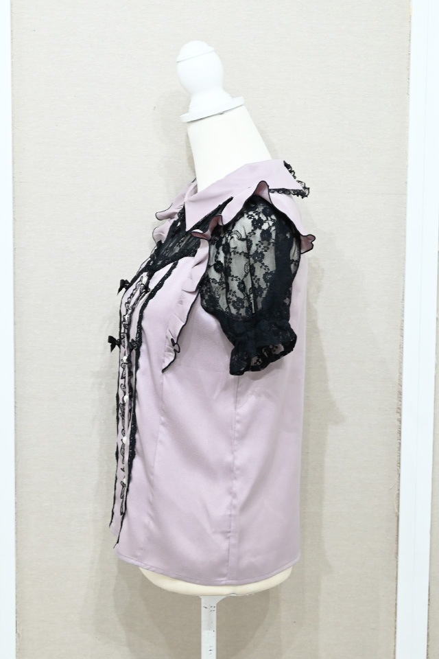 MA＊RS マーズ ma*rs MA*RS 肩おりぼんレーストップス 平成ギャル MA*RS】肩フリルちびリボンレーストップス - ピンク size-F