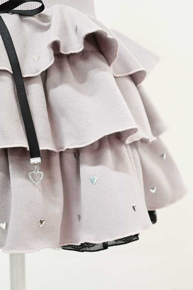 Princess Melody】【裏起毛】ハートスタッズショートフリルスカパン