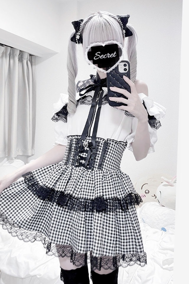 MA*RS】肩開きフリルスライダーブラウス - WHT/ブラック size-F