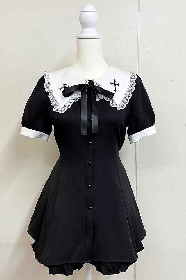 MA*RS】【二点SET】クロス刺繍襟レースセットアップ - ブラック size-F  