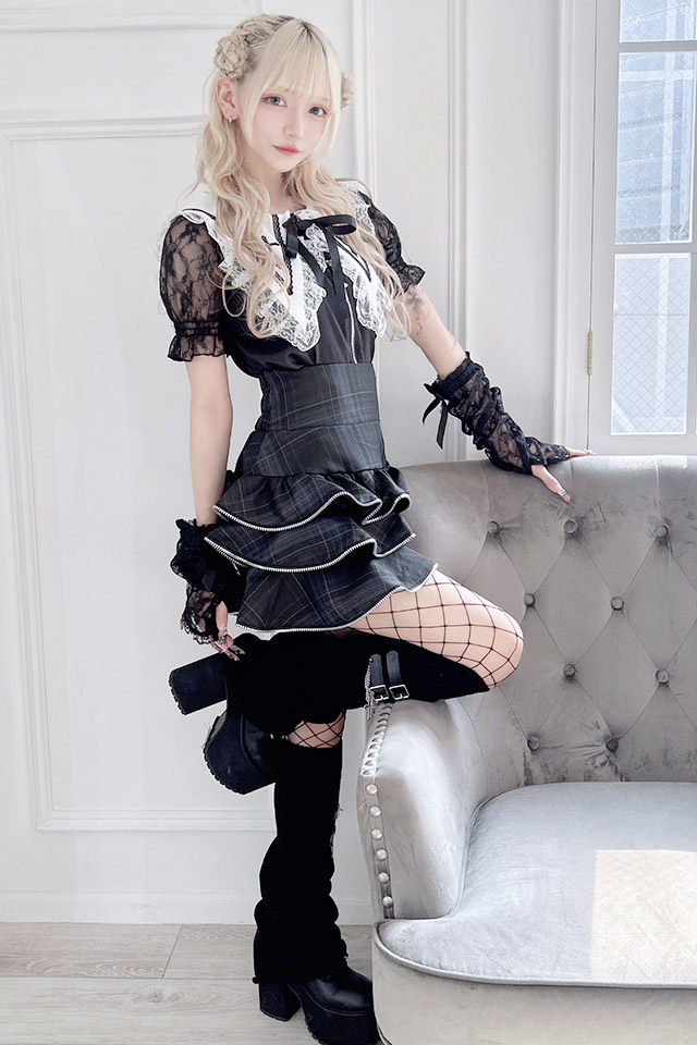 すとぷり ラババン MA*RS】ZIPフリルスカパン - BLK/BLK size-F | 地雷系・量産型の