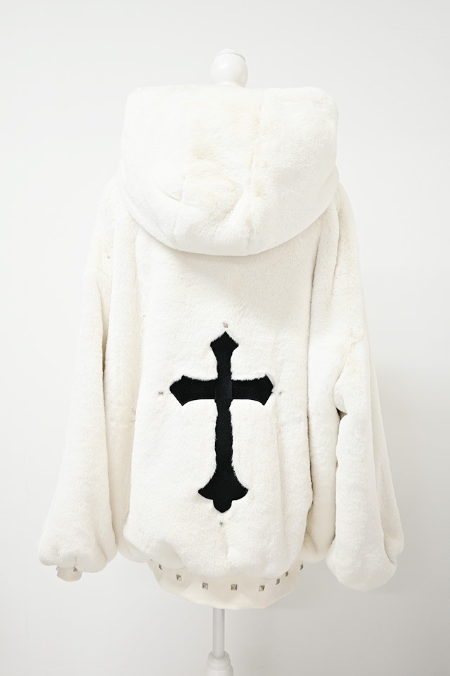 MA*RS】クロス刺繍ファーブルゾン - ホワイト size-F | 地雷系・量産型