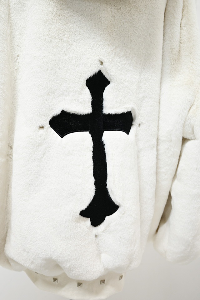 MA*RS】クロス刺繍ファーブルゾン - ホワイト size-F | 地雷系・量産型