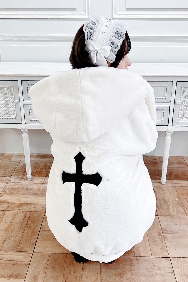 MA*RS】クロス刺繍ファーブルゾン - ホワイト size-F | 地雷系・量産型