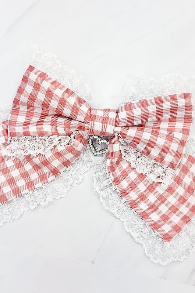 Princess Melody】ビッグりぼん×ビジューハートリングバレッタ - WHT