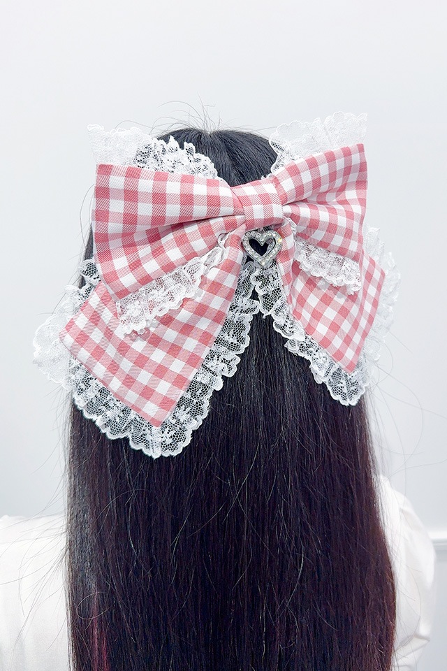 Princess Melody】ビッグりぼん×ビジューハートリングバレッタ - WHT