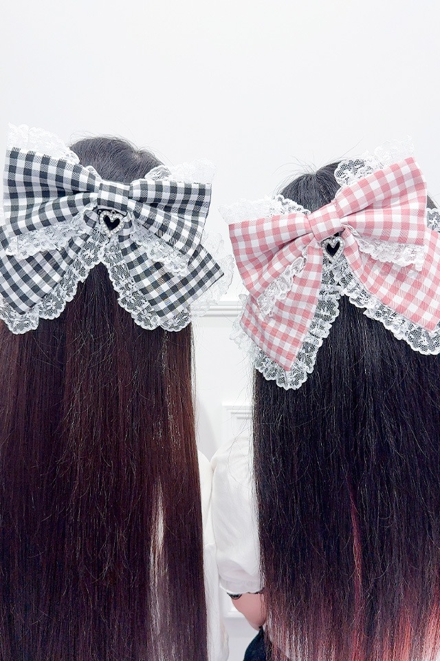 Princess Melody】ビッグりぼん×ビジューハートリングバレッタ - WHT