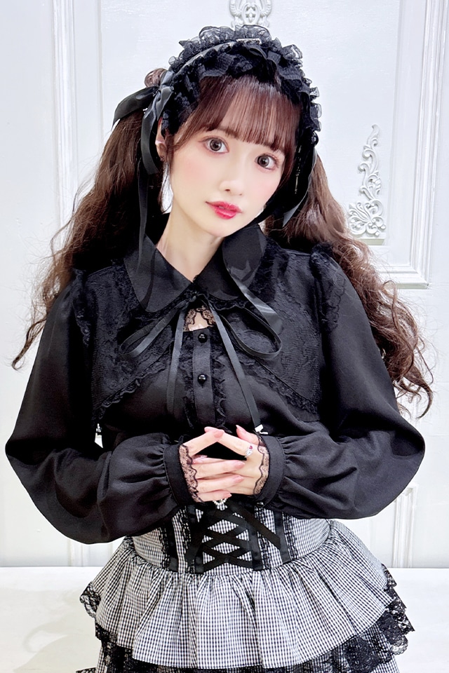 MA*RS】レース付きボレロ風ブラウス - ブラック size-F | 地雷系・量産