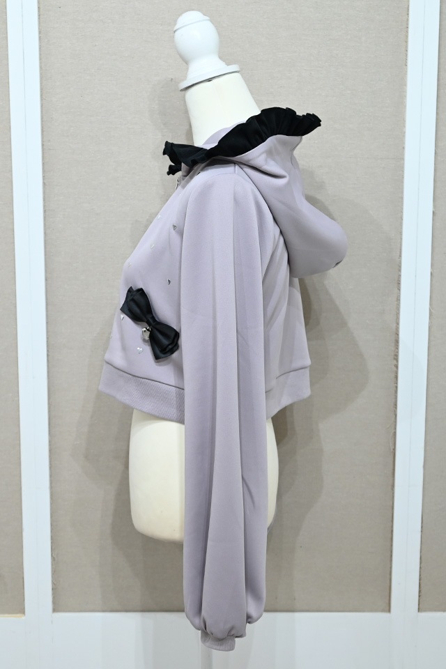 ONE TEASPOON ハートスタッズ短丈パーカー グランジ Y2K 新品 shopnikoniko パーカー ニットパーカー ジップアップ ショート丈