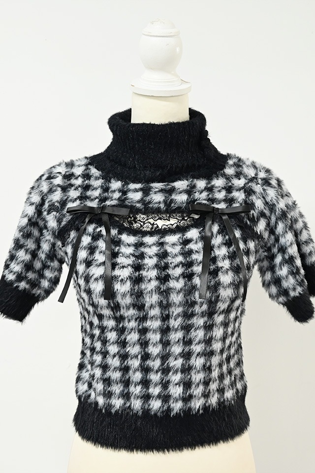 MA*RS】アームウォーマー付き胸開きシャギーニット - グレー size-F