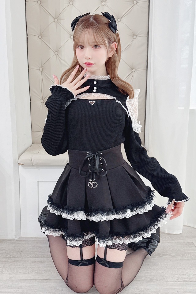 ��MA*RS�۶��������졼���ƥ쥳�ȥåץ� - BLK/�ۥ磻�� size-F