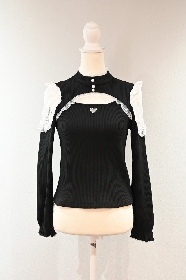 ��MA*RS�۶��������졼���ƥ쥳�ȥåץ� - BLK/�ۥ磻�� size-F