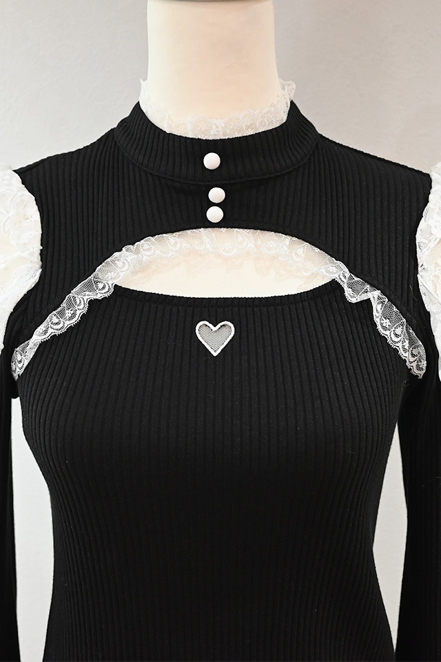 ��MA*RS�۶��������졼���ƥ쥳�ȥåץ� - BLK/�ۥ磻�� size-F