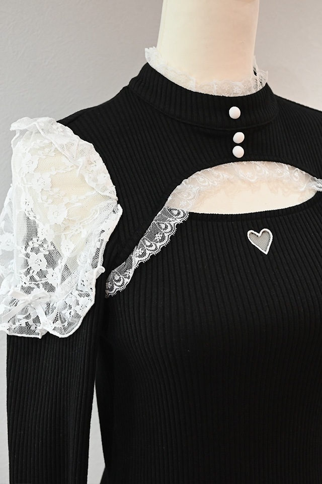 ��MA*RS�۶��������졼���ƥ쥳�ȥåץ� - BLK/�ۥ磻�� size-F