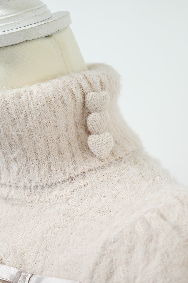 MA*RS】アームウォーマー付き胸開きシャギーニット - ピンク size-F