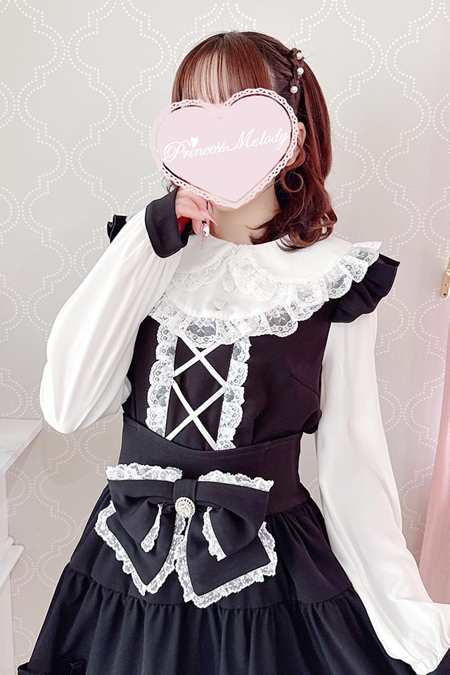 ハートくり抜き レース トップスPrincess MelodyプリメロMARS MA*RS】ハートZIPテレコトップス - ホワイト size-F | 地雷系
