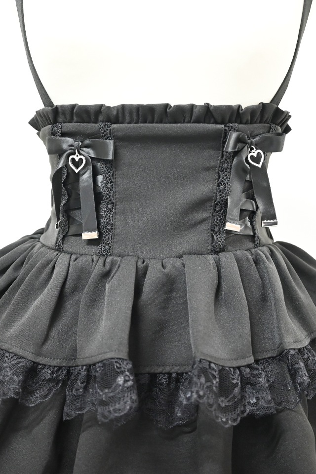 MA*RS】レースアップリボン3段フリルスカパン - ブラック size-F