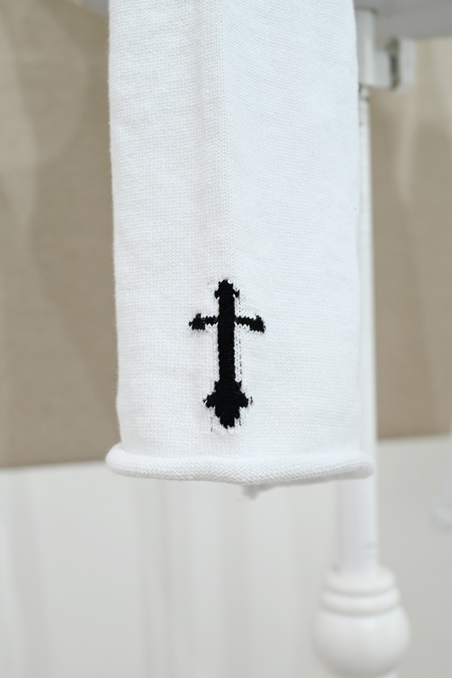 MA*RS】クロス刺繍クラッシュショートニット - ホワイト size-F