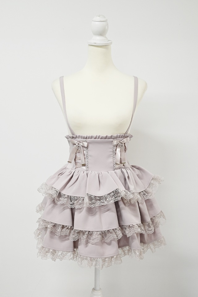 MA*RS】レースアップリボン3段フリルスカパン - ピンク size-F | 地雷