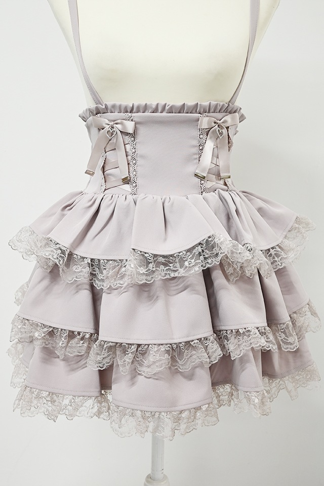 MA*RS】レースアップリボン3段フリルスカパン - ピンク size-F | 地雷