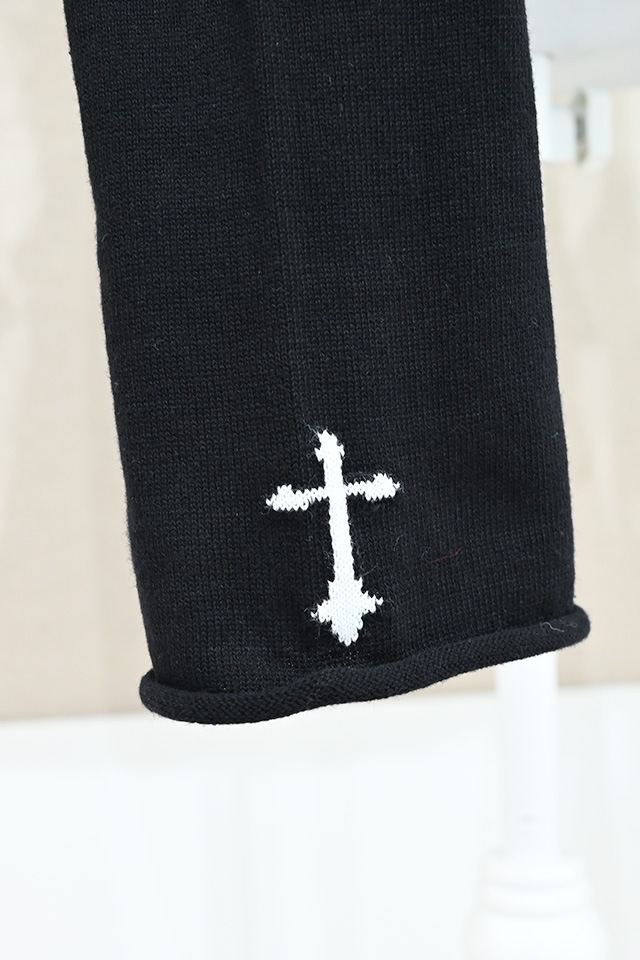 MA*RS】クロス刺繍クラッシュショートニット - ブラック size-F