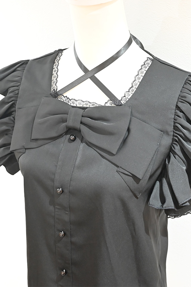 MA*RS】BIGリボン肩フリルブラウス - BLK/BLK size-F | 地雷系・量産型
