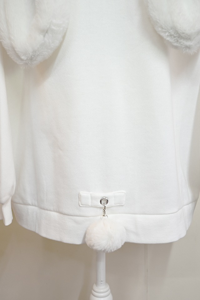 Princess Melody】うさみみファー裏起毛パーカー - ホワイト size-F