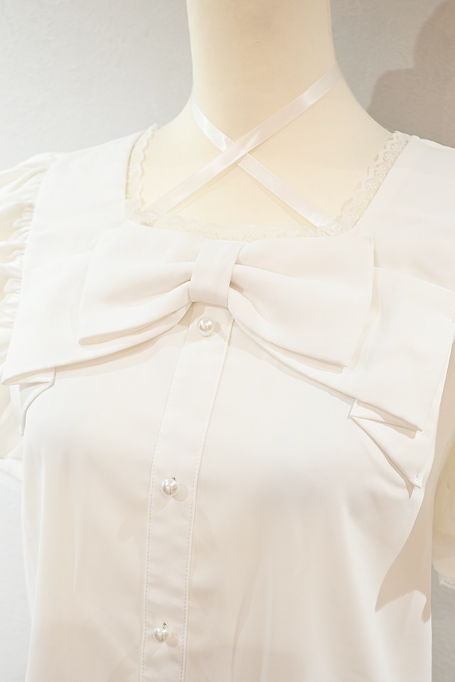 MA*RS】BIGリボン肩フリルブラウス - WHT/WHT size-F | 地雷系・量産型