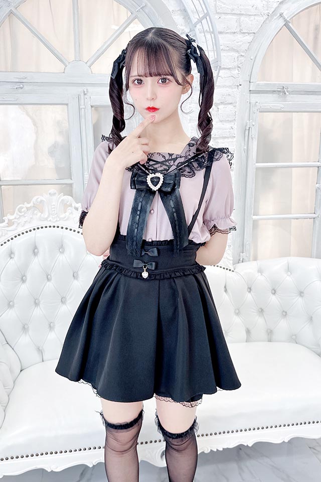 MA*RS】リボンビジュー付きスカパン - ブラック size-F | 地雷系・量産  