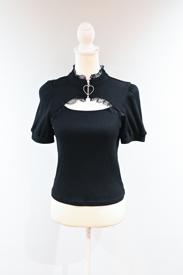 MA*RS】ハートZIPテレコトップス - BLK/BLK size-F | 地雷系・量産型の