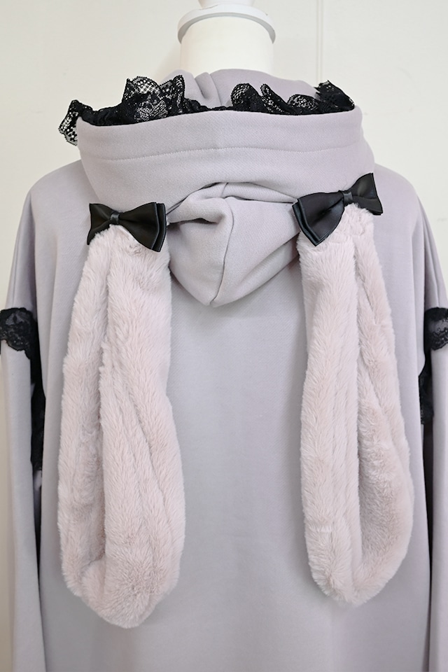 Princess Melody】うさみみファー裏起毛パーカー - ピンク size-F