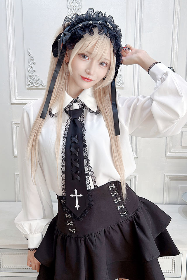 MA*RS】ホックコルセット風二段フリルスカパン - ブラック size