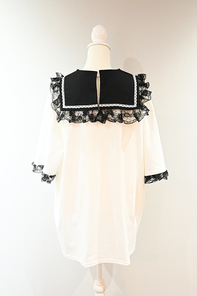 MA*RS】クロス刺繍襟ロンT - ホワイト size-F | 地雷系・量産型の