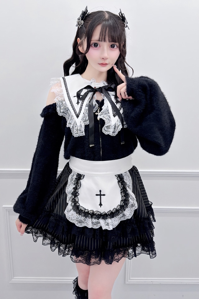 MA*RS】クロス刺繍襟ニット - ホワイト size-F | 地雷系・量産型の