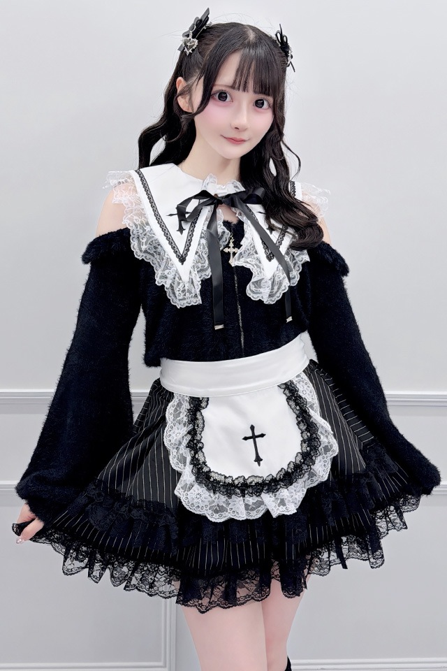 MA*RS】クロス刺繍襟ニット - ホワイト size-F | 地雷系・量産型の